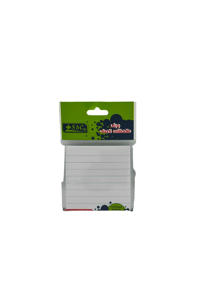 ورق ملاحظات ابيض مسطر لاصق اس بي سي 3*3 3845-001