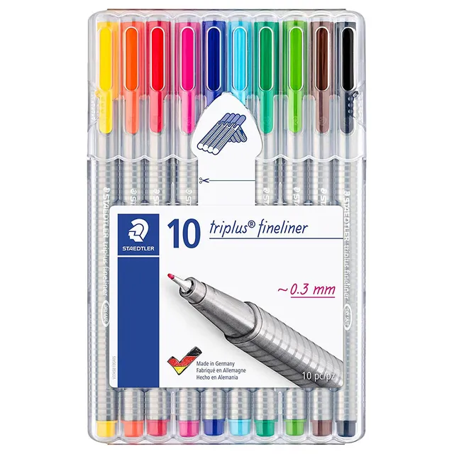 طقم اقلام ريشة 0.3 استدلر 10 لون ST-334-SB10