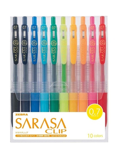 طقم أقلام زيبرا ساراسا كليب 0.7 شد 10 JJB15-10CAR
